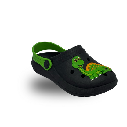 babuche fechado preto dino verde