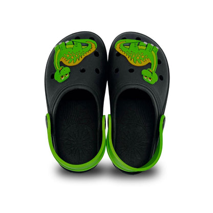 babuche fechado preto dino verde