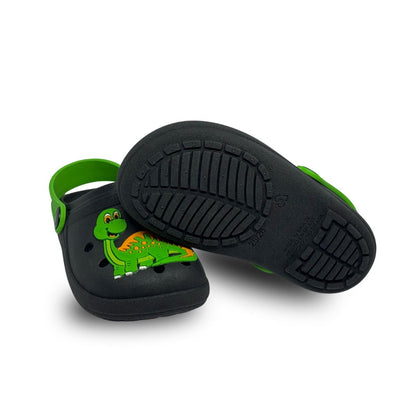 babuche fechado preto dino verde