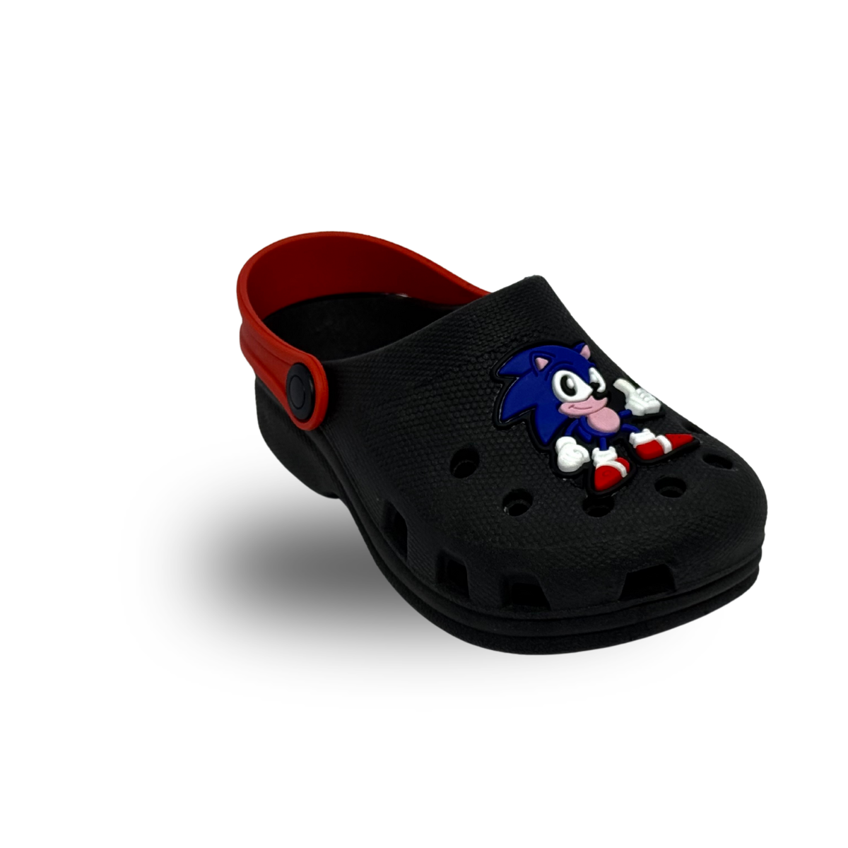 babuche sonic preto/vermelho