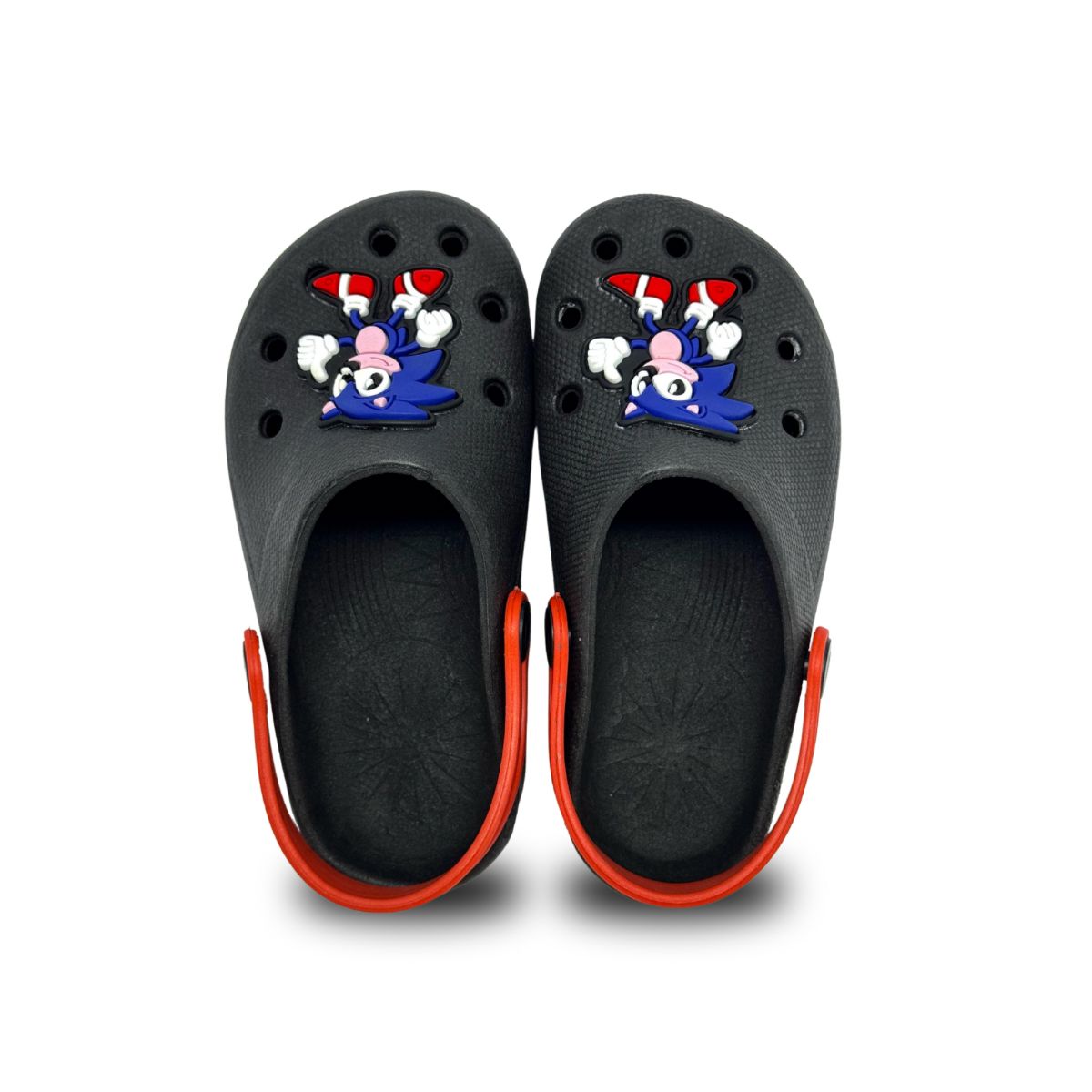 babuche sonic preto/vermelho
