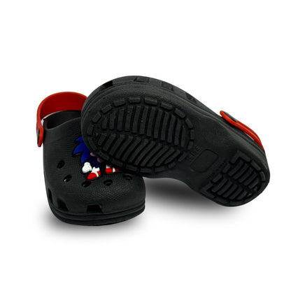 babuche sonic preto/vermelho