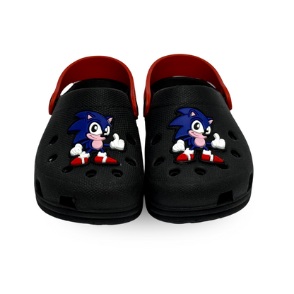 babuche sonic preto/vermelho