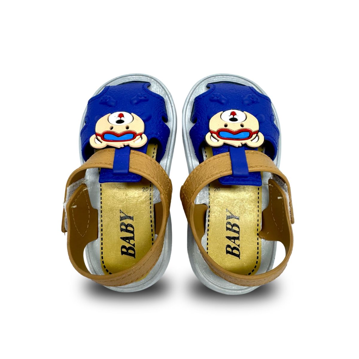 sandalia couro masculina azul