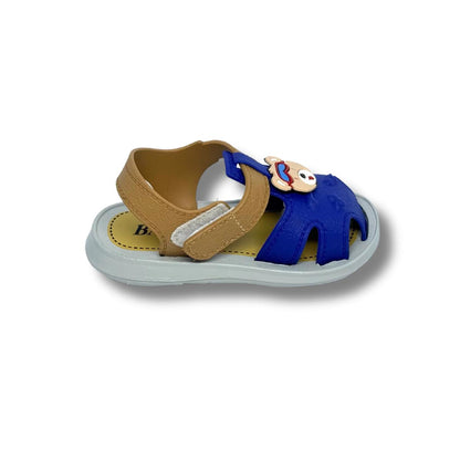 sandalia couro masculina azul