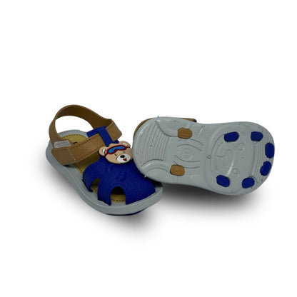 sandalia couro masculina azul