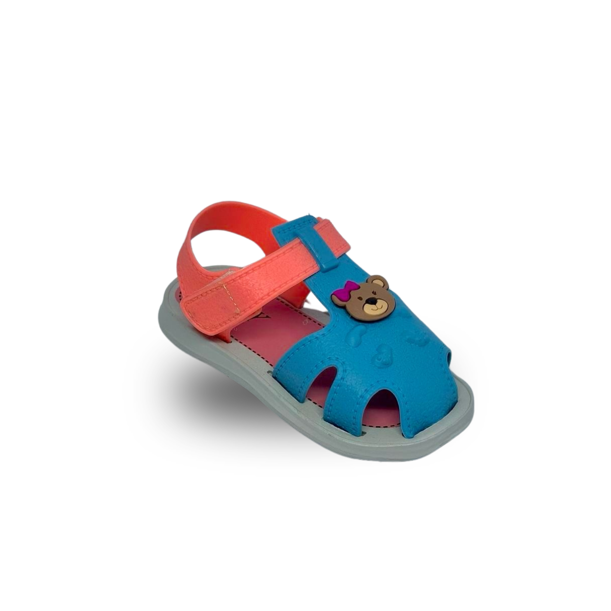 sandalia couro feminno azul