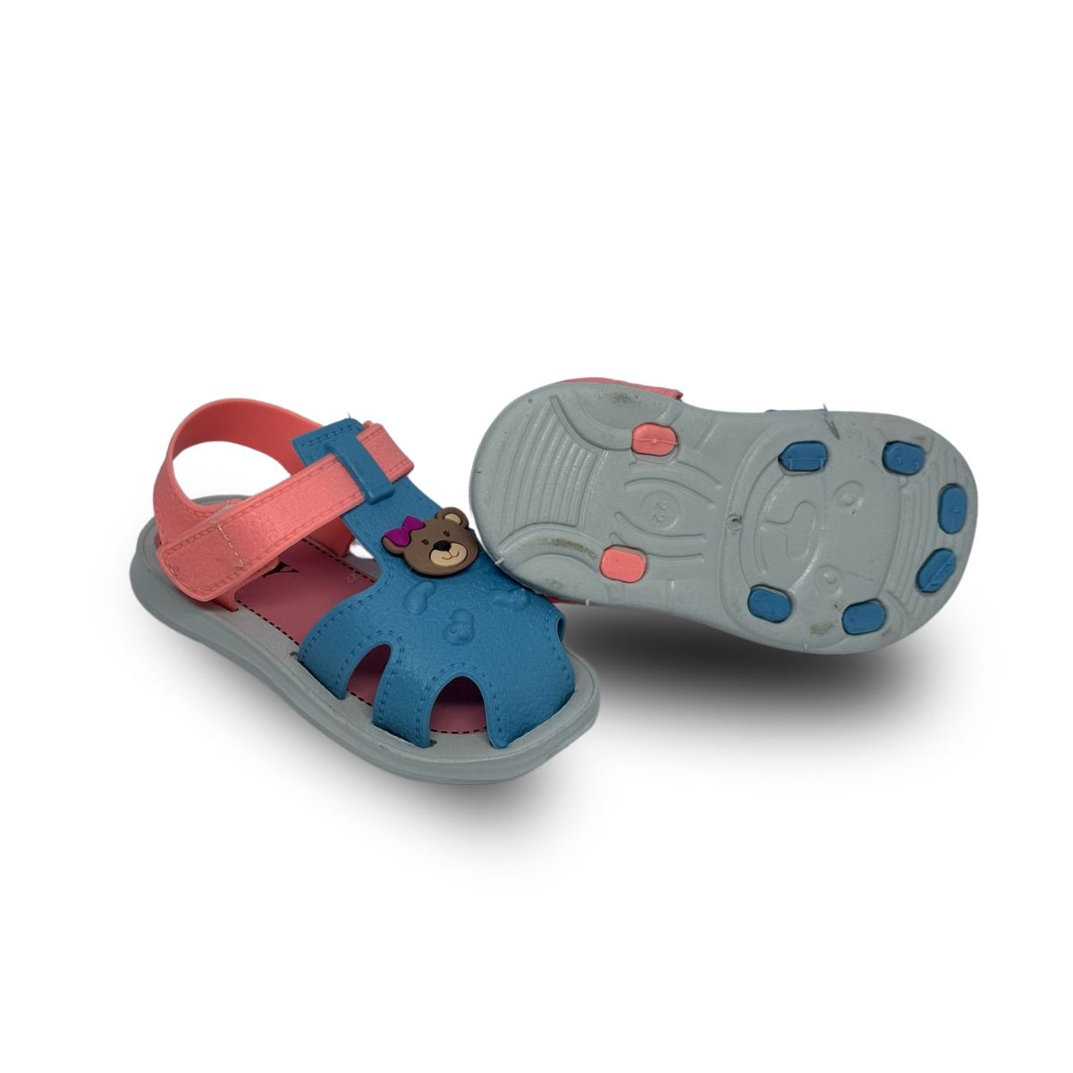 sandalia couro feminno azul