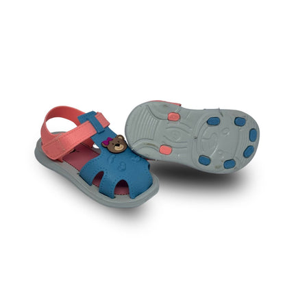 sandalia couro feminno azul