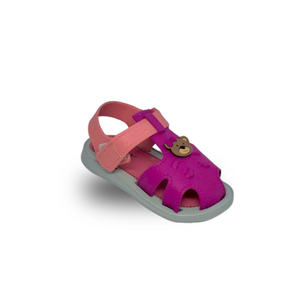 sandalia couro feminno pink