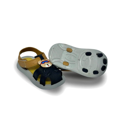 sandalia couro masculina preto